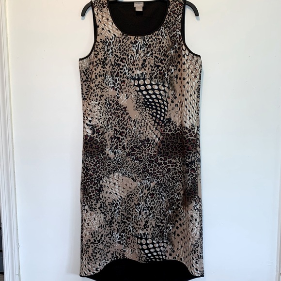 Chico’s Leopard Sleeveless Ponte Midi Dress 1 - Picture 1 of 8